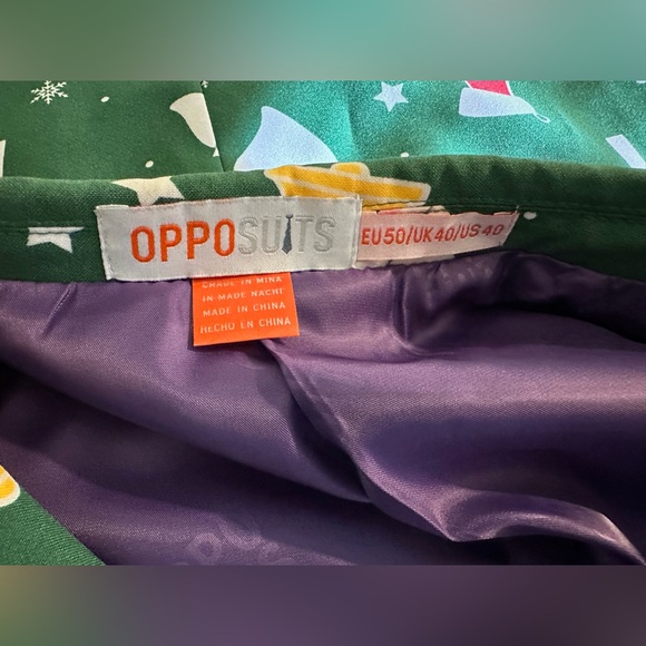 OPPOSUITS Santa Boss Novelty Costume Christmas Party Holiday Green Red Outfit - Picture 13 of 16